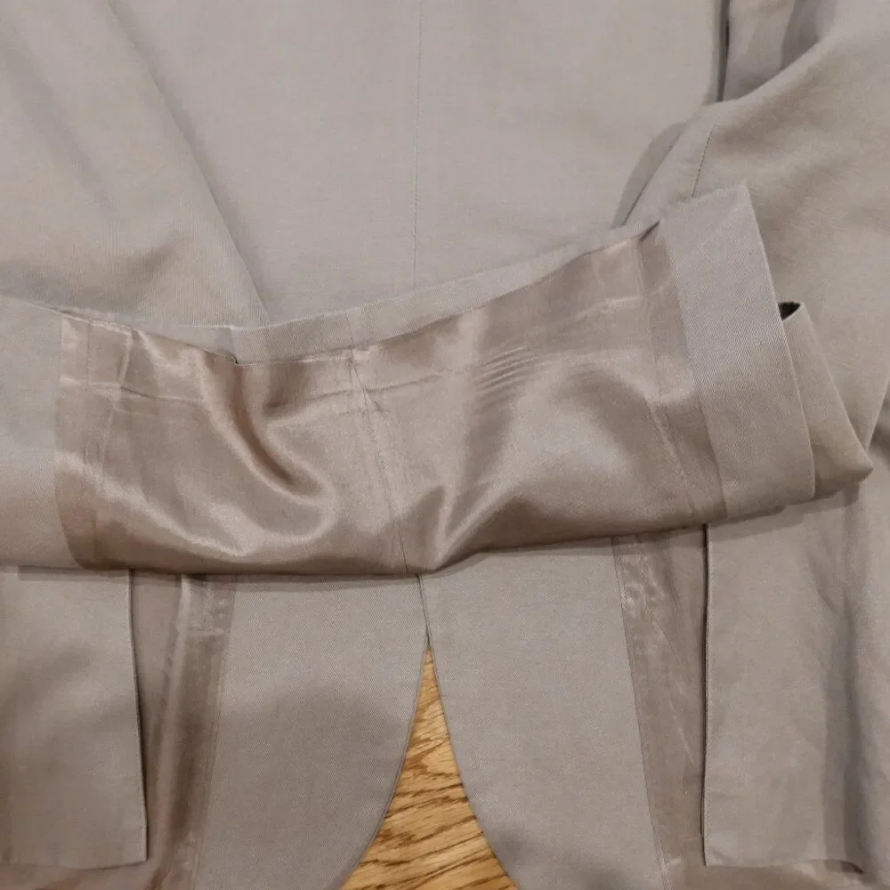Banana Republic Men 42R Blazer Jacket Linen Tan Khaki Wedding formal office even